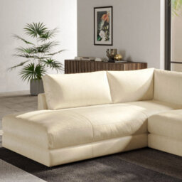 Valencia Serena Leather L Shape With Left Chaise Sectional Sofa Beige Nappa 11000 Top Grain Leather Kiln Dried Wood - thumbnail 6