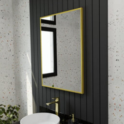 Harper & Harlow 600X800 Corvus Brushed Brass Squared Edge Mirror - thumbnail 9