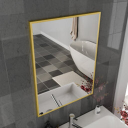 Harper & Harlow 600X800 Corvus Brushed Brass Squared Edge Mirror - thumbnail 2