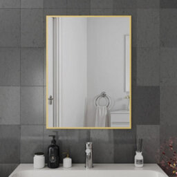 Harper & Harlow 600X800 Corvus Brushed Brass Squared Edge Mirror