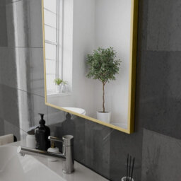 Harper & Harlow 600X800 Corvus Brushed Brass Squared Edge Mirror - thumbnail 3