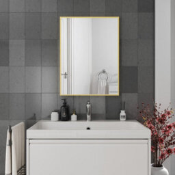 Harper & Harlow 600X800 Corvus Brushed Brass Squared Edge Mirror - thumbnail 6