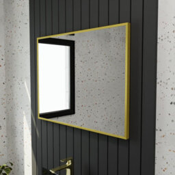 Harper & Harlow 600X800 Corvus Brushed Brass Squared Edge Mirror - thumbnail 7