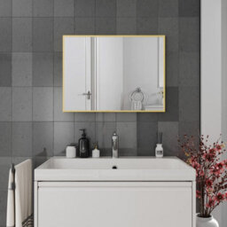 Harper & Harlow 600X800 Corvus Brushed Brass Squared Edge Mirror - thumbnail 4