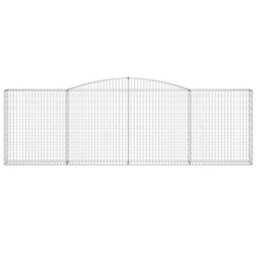 Berkfield Durable Arched Gabion Baskets 7 Pcs 400X30X120/140 Cm Galvanised Iron - thumbnail 4