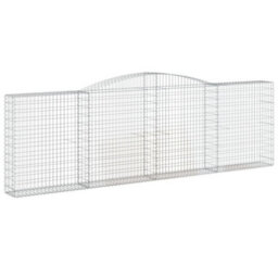 Berkfield Durable Arched Gabion Baskets 7 Pcs 400X30X120/140 Cm Galvanised Iron - thumbnail 3
