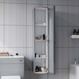 Nes Home Dene 1400 mm Bathroom Wall Hung Cabinet Storage Tall Shelf Furniture Steel Grey - thumbnail 4