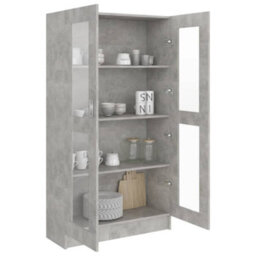 Vidaxl Vitrine Cabinet Concrete Grey 82.5X30.5X150 Cm Engineered Wood - thumbnail 4