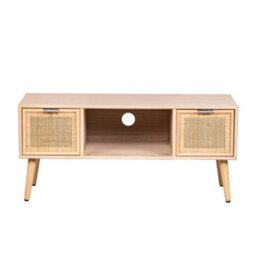 Nordlys Tv Stand With 2 Drawers In Wood And Rattan Exotic Boho Living Room - thumbnail 5