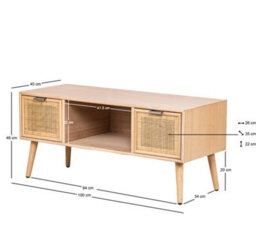 Nordlys Tv Stand With 2 Drawers In Wood And Rattan Exotic Boho Living Room - thumbnail 6
