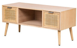 Nordlys Tv Stand With 2 Drawers In Wood And Rattan Exotic Boho Living Room - thumbnail 2