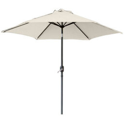 VRUC Outdoor Patio Garden Parasol Sun Shade Umbrella With Crank Handle & Tilt 2.5M Cream - thumbnail 2