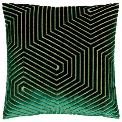Paoletti Evoke Geometric Cut Velvet Cushion Cover - image 1