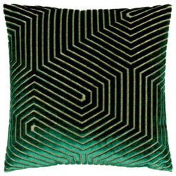 Paoletti Evoke Geometric Cut Velvet Cushion Cover - thumbnail 1