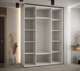 Arte Cannes Xii Sliding Door Wardrobe W170Cm - Bright White Storage For Contemporary Living - thumbnail 3