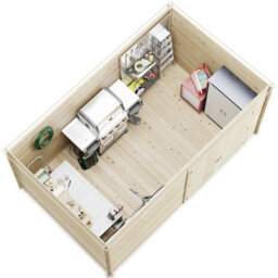 Billyoh Pro Pent Log Cabin Wooden Shed - W4.0M X D2.5M (13 X 8Ft) - 28mm Thickness - thumbnail 2