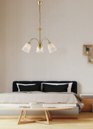 Luminosa Lighting Luminosa 3 Light Multi Arm Pendant Ceiling Light Gold Glass Shades 60X37.9Cm - thumbnail 2