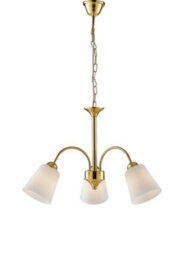 Luminosa Lighting Luminosa 3 Light Multi Arm Pendant Ceiling Light Gold Glass Shades 60X37.9Cm - thumbnail 1