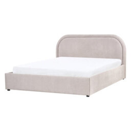 Beliani Ottoman Bed Chenille Quillien 140 X 200 Cm (Eu Double) Taupe - thumbnail 4
