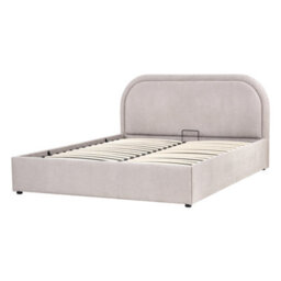 Beliani Ottoman Bed Chenille Quillien 140 X 200 Cm (Eu Double) Taupe - thumbnail 5