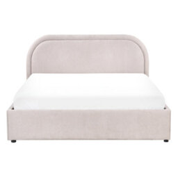 Beliani Ottoman Bed Chenille Quillien 140 X 200 Cm (Eu Double) Taupe - thumbnail 6