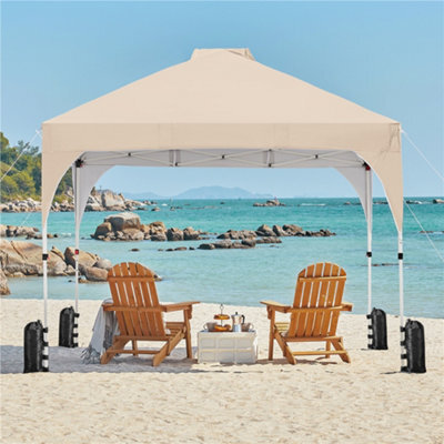 Yaheetech 3Mx3M Beige Portable Fabric Pop Up Canopy Tent - image 1