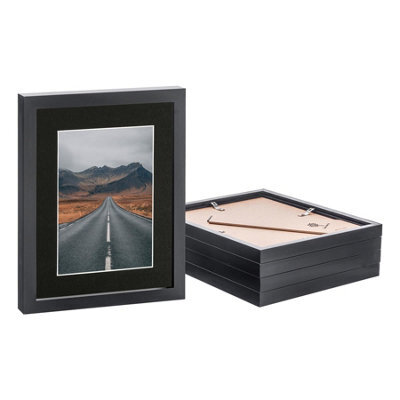 "Nicola Spring Photo Frames With 5"" X 7"" Mount - 8"" X 10"" - Black/black - Pack Of 5" - image 1