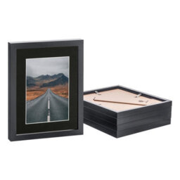 "Nicola Spring Photo Frames With 5"" X 7"" Mount - 8"" X 10"" - Black/black - Pack Of 5" - thumbnail 1