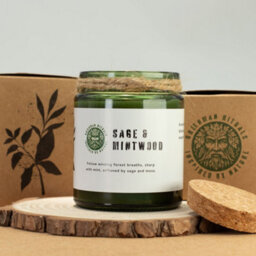 Serenityy Herbal Mint & Sage Soy Wax Candle 150G - Woodwick, Glass Jar, 26Hr Burn Time, Hand Poured - thumbnail 5