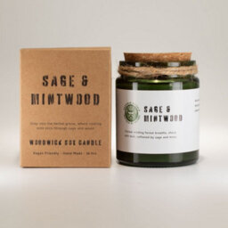 Serenityy Herbal Mint & Sage Soy Wax Candle 150G - Woodwick, Glass Jar, 26Hr Burn Time, Hand Poured - thumbnail 2