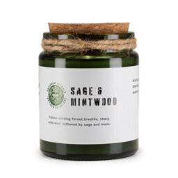 Serenityy Herbal Mint & Sage Soy Wax Candle 150G - Woodwick, Glass Jar, 26Hr Burn Time, Hand Poured