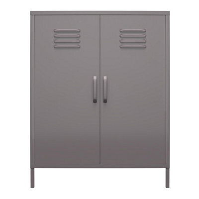 Dorel Home Bradford Metal Cabinet With 2 Doors Vertical In Grey - image 1