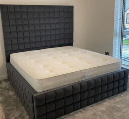 Stratus Interiors Hampshire Tall Cubed Design Bed Frame Large Cubed Sides - Add Professional Assembly & Delivery- Super King - No Storage Type - thumbnail 4