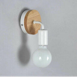" Wood Sconce Light Home Décor Wall Lamp E27 Holder Retro Lamp" - thumbnail 3