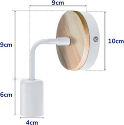 " Wood Sconce Light Home Décor Wall Lamp E27 Holder Retro Lamp" - thumbnail 2