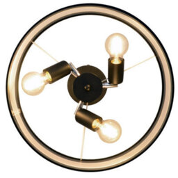 Luminosa Lighting Luminosa Helen Cylindrical Ceiling Light Black, Gold 40Cm - thumbnail 5