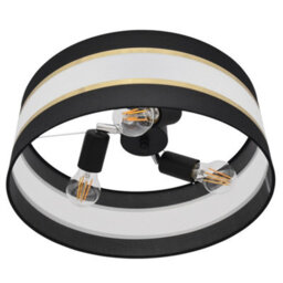 Luminosa Lighting Luminosa Helen Cylindrical Ceiling Light Black, Gold 40Cm - thumbnail 4