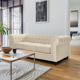 Bravich Chesterfield Velvet Upholstery Button-Tufted 3-Seater Sofa - thumbnail 7