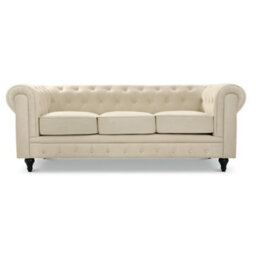 Bravich Chesterfield Velvet Upholstery Button-Tufted 3-Seater Sofa - thumbnail 1