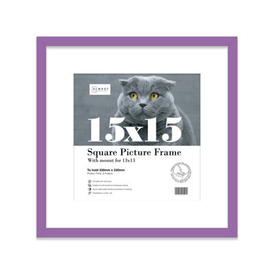 "15X15"" Purple Picture Frame - 15X15"" Square Frame With 13X13"" Mount For 15X15""/13X13"" Pictures Art Deco Style Thin Edge, 1 Pack" - image 1