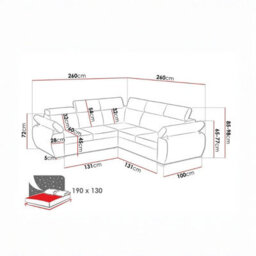 Furnipol Boston Maxi 4 Seater Corner Sofa Bed Universal Orientation Fabric Upholstery Built In Storage Container Beige - thumbnail 5