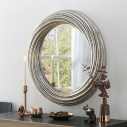 Yearn Large Round Silver Mirror 84Cm - thumbnail 1