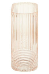 Orsina Small Pink Glass Vase, Textured Glass Flower Vase, Embossed Detailing Pink Modern Vase For Living Rooms - thumbnail 5
