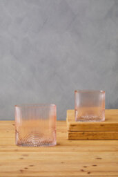 Orsina Small Pink Glass Vase, Textured Glass Flower Vase, Embossed Detailing Pink Modern Vase For Living Rooms - thumbnail 2