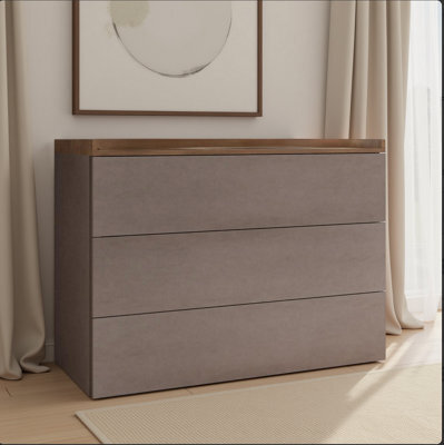 FurniComp LTD Furnicomp Renato 3 Drawer 110Cm Chest Of Drawers - Bronze & Mercure Oak - image 1