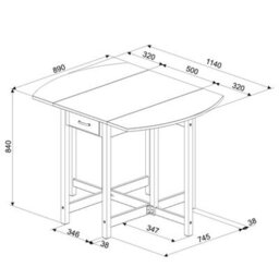 Core Products Corona White Oval Breakfast Drop Leaf Gateleg Table & 2 Stool Set, H84.0Cm X W114.0/50.0Cm X D89.0Cm - thumbnail 4