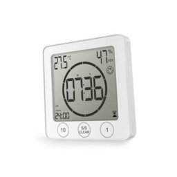 Waterproof Bathroom Digital Shower Clock Timer Alarm Temperature Meter Humidity - thumbnail 3