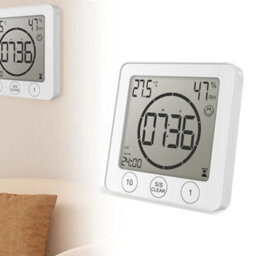 Waterproof Bathroom Digital Shower Clock Timer Alarm Temperature Meter Humidity - thumbnail 1