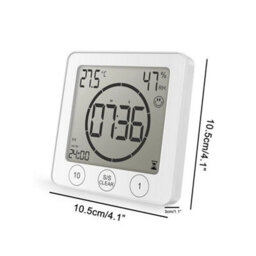 Waterproof Bathroom Digital Shower Clock Timer Alarm Temperature Meter Humidity - thumbnail 2