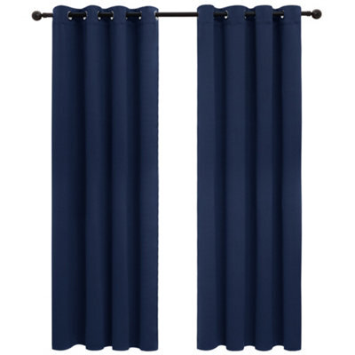 Deconovo Blackout Curtains Thermal Insulated Curtains Energy Saving Eyelet Blackout Curtains W52 X L54 Inch Navy Blue 2 Panels - image 1